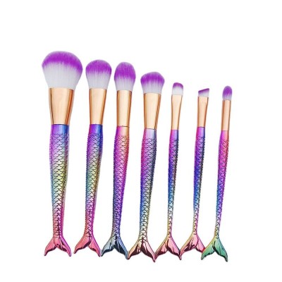 RTSYE-1184 Makeup Brushes Kit Natural Tool Mermai Pencil Cosmetics Foundation Artist Mermaid Highlighter Face Set